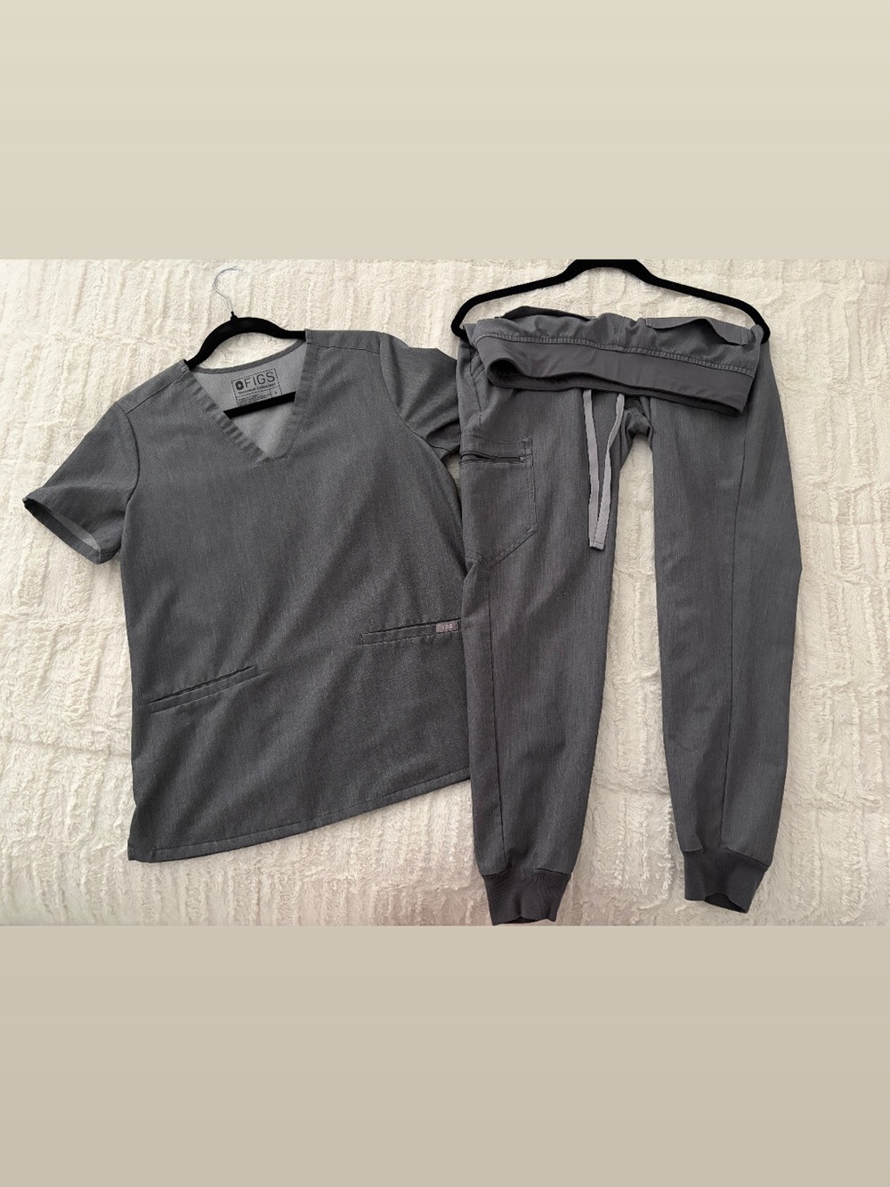 Women’s FIGS scrub set.